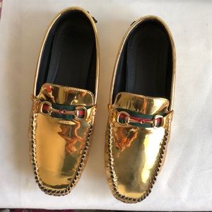 Fashion young casual loafers shoes large size men’s 43 Gold.